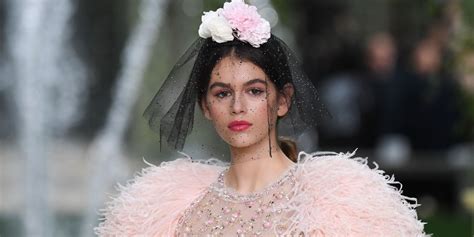 Kaia Gerber Makes Couture Debut At Chanel In Powder Pink